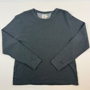 Faherty Legend Waffle Womens XL Organic Cotton Thermal Top Charcoal Grey